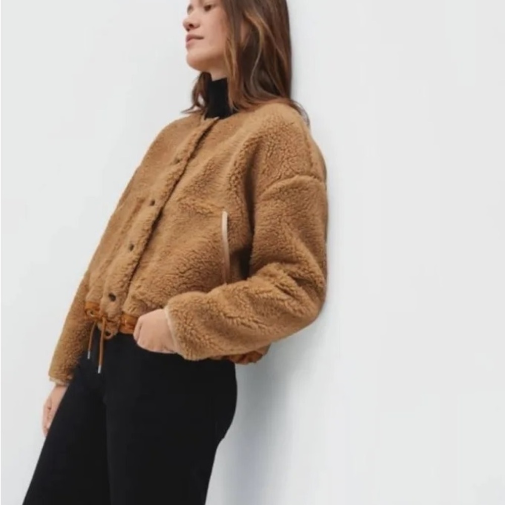 Everlane Camel Teddy Button-Up Jacket - Picture 2 of 7